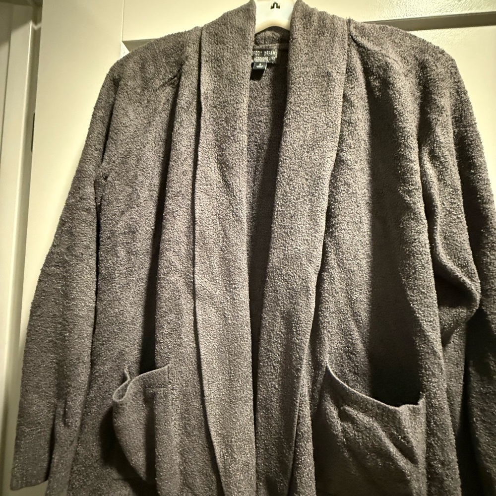 Barefoot Dreams CozyChic Lite Charcoal cardigan